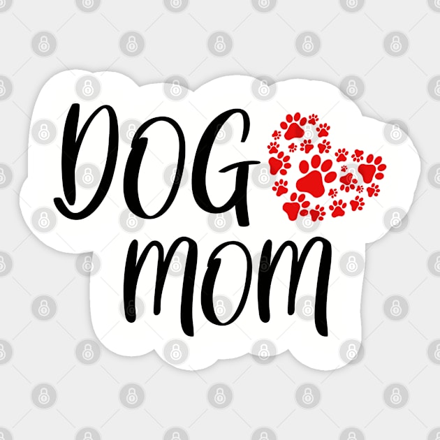 Dog mom, fur mom, gifts for dog lover mother, heart love paw prints Sticker by SerenityByAlex